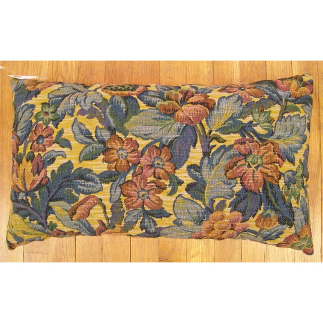 1910 Decorative Antique Jacquard Tapestry Pillows with Floral Elements - A Pair For Sale - Image 10 of 11