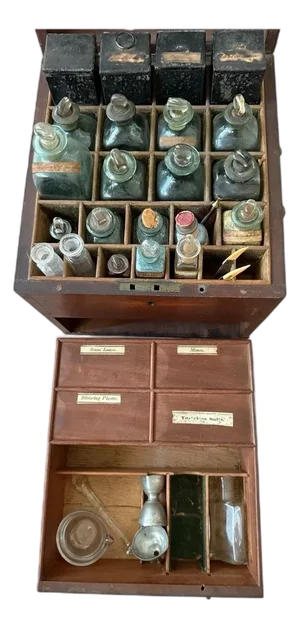 19th Century Mahogany Apothecary Cabinet With Glass Bottles by Clay and Abraham, Liverpool