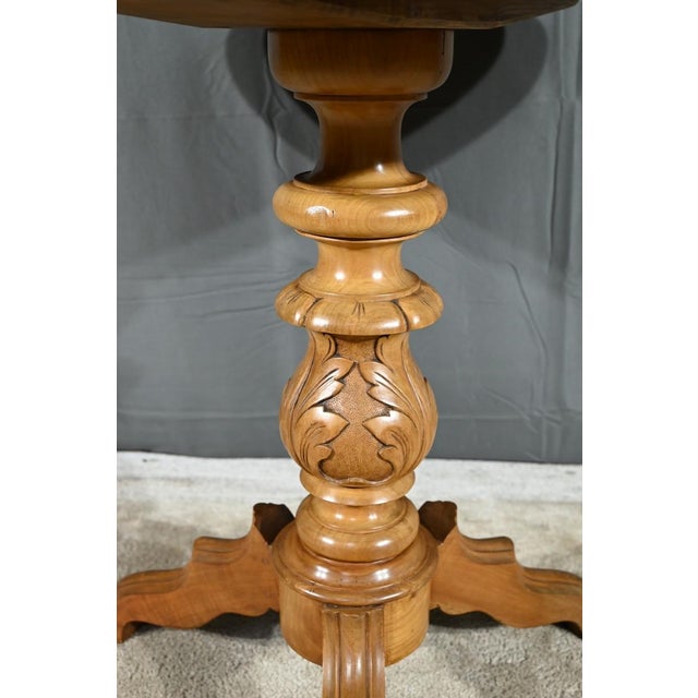 Cherry Wood Pedestal Table For Sale - Image 6 of 18