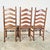 Set of 6 French Provincial Ladderback Dining Chairs With Rush Seats, Oak, Mid-Century For Sale - Image 4 of 18
