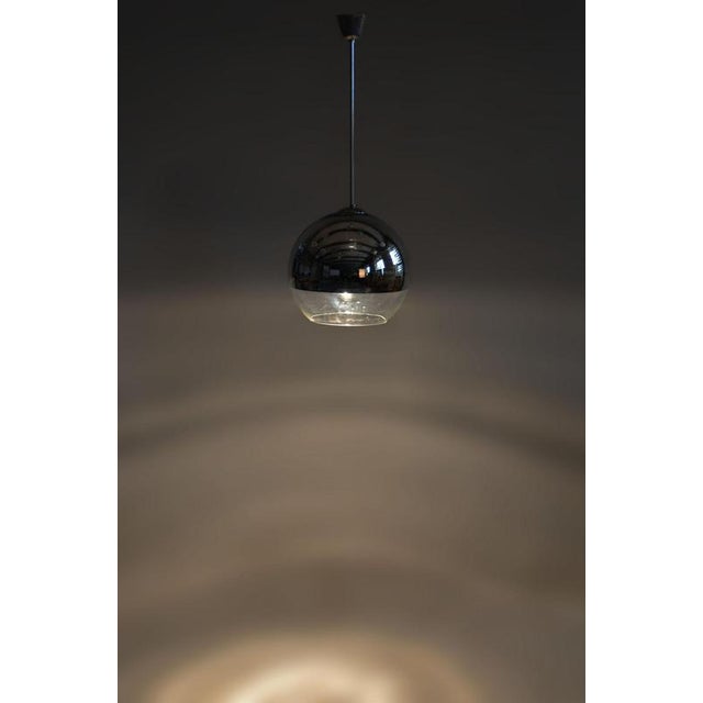 Mid-Century Chandelier in Chromed Steel and Opaline Glass, Germany, 1970s For Sale - Image 10 of 12