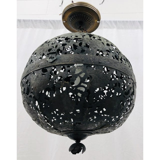 Black Antique Iron Chandelier For Sale - Image 8 of 13