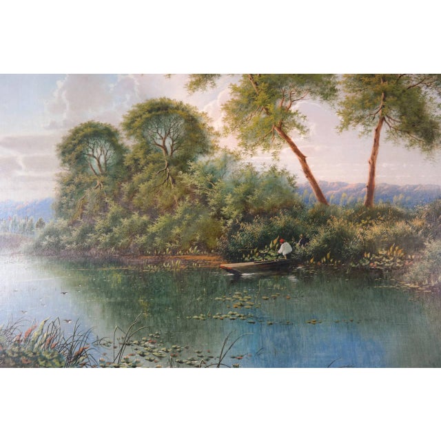 Impressionist River Lodden Berkshire by Edward Boddington For Sale - Image 3 of 4
