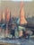 Antique Georges Maroniez “Fishing Port at Twilight” Maritime Print in Gilt Frame For Sale In Seattle - Image 6 of 12