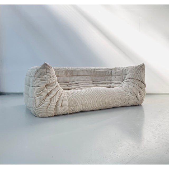 French Togo Sofa in Beige Corduroy by Michel Ducaroy for Ligne Roset, 1970s For Sale - Image 11 of 11