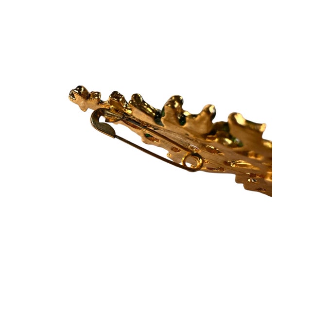 Mid-Century Modern Vintage Holly Berry Christmas Tree Brooch For Sale - Image 3 of 5