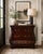 Late 20th Century Vintage Bombay Mahogany Bombe Chest / Transitional Entryway Cabinet With Carved Leaf Details & Original Finish For Sale - Image 5 of 6