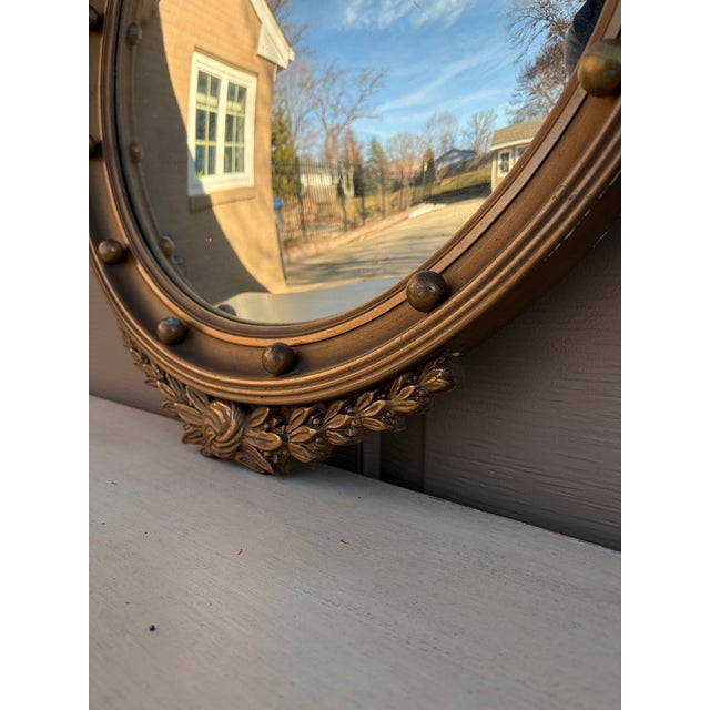 American Federal Giltwood Eagle Bullseye Convex Mirror For Sale - Image 9 of 15