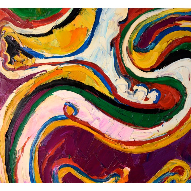 Heavily Textured Abstract Expressionist Composition by Harald Dry Schmidt For Sale In Monterey, CA - Image 6 of 8