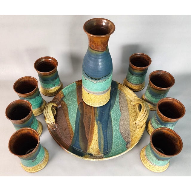 Jim Ulmer Stoneware Drink Serving Set For Sale - Image 4 of 12