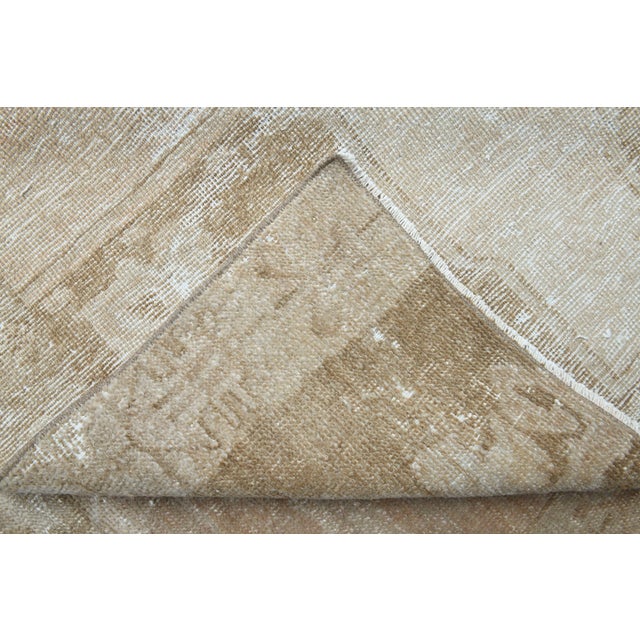 Textile 1970s Vintage Handmade Wool Cotton Turkish Beige Runner Rug For Sale - Image 7 of 11