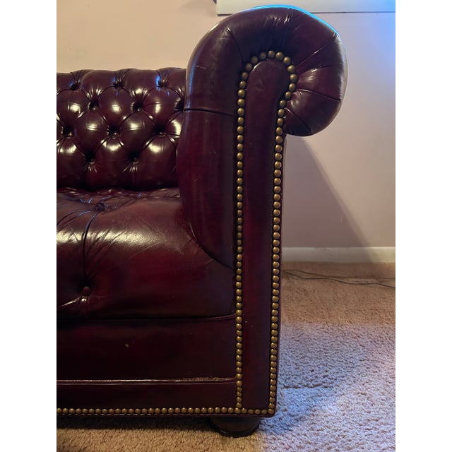 Vintage Chesterfield Style Leather Sofa by Hancock and Moore For Sale - Image 9 of 16