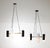Pair of vintage light pendants by Stilux, Italy, c. 1960's. They each consist of a brass and lacquered metal frames and...