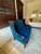 STUNNING! MINT CONDITION!! Louis XVI French Revival Vintage Carved Wood Settee upholstered in a rich deep teal/peacock...