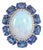 18k Gold Vintage 10.96 Carat Cocktail Ring Size 5 - Fire Opal & Royal Blue Sapphires For Sale