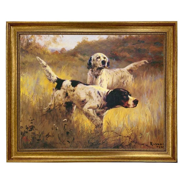 Not Yet Made - Made To Order "English Setters" Print on Canvas in Antiqued Gold Frame- a 16" X 20" Framed to 19-1/2" X23-1/2" For Sale - Image 5 of 5