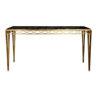 Bronze Marble-Top Console in the Art Deco Manner For Sale