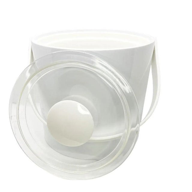 1970s 1970s Hollywood Regency White Acrylic Ice Bucket Champagne Chiller by Georges Briard For Sale - Image 5 of 6