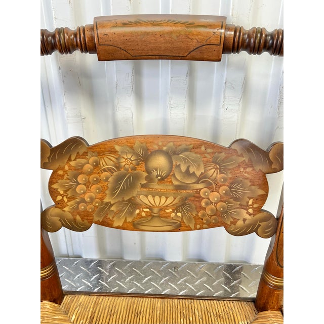 Signed and Decorated Hitchcock Dining Chairs - Set of 6 For Sale - Image 9 of 12