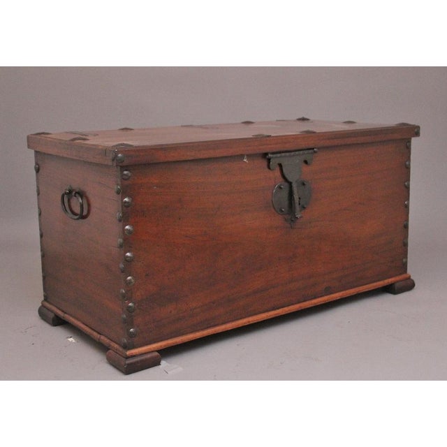 19th Century Anglo Indian Mahogany Blanket Chest, 1840s For Sale - Image 9 of 12