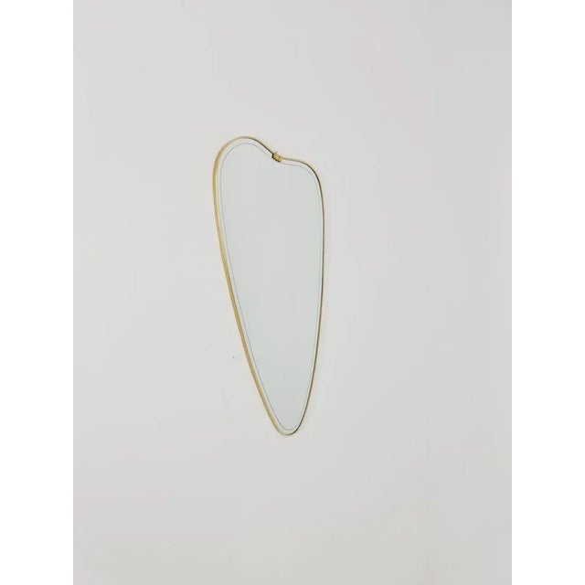 Mid-Century German Asymmetric Brass Wall Mirror, 1960s For Sale - Image 9 of 10