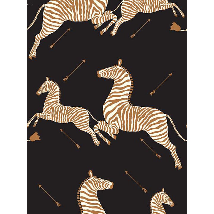 Scalamandre Zebras, Black Wallpaper Chairish