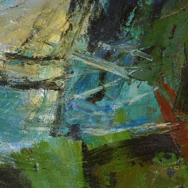 1960s Alexander Nepote "Water All Around" Oil Painting For Sale - Image 4 of 6