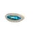 Contemporary 4.50 Carat Blue Topaz Diamond 18k Two-Tone Gold Halo Ring, Size 7 For Sale - Image 3 of 6
