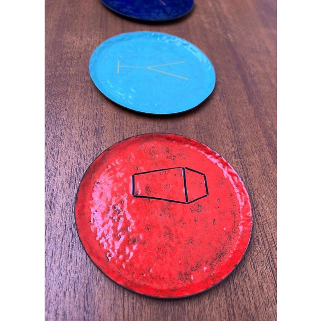 Metal Mid-Century Metal Cocktail Coasters, 1960s, Set of 4 For Sale - Image 7 of 18