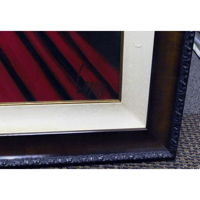 Textile Taras Loboda "Lady in Red" Original Painting Oil on Canvas Hand Signed For Sale - Image 7 of 8