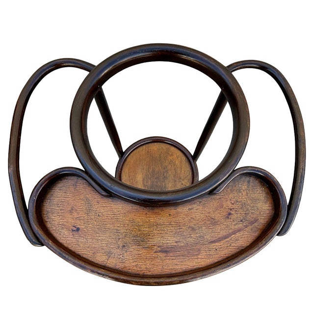 Wood Vienna Secession Bent Oak Wash Shaving Stand Attributed to Thonet For Sale - Image 7 of 7