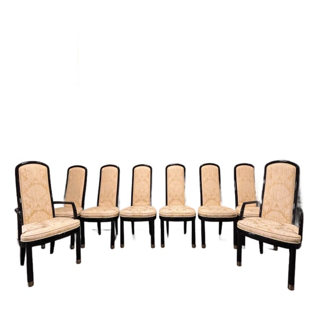 Henredon Scene 3 Lacquer Dining Chairs Set of 8 For Sale