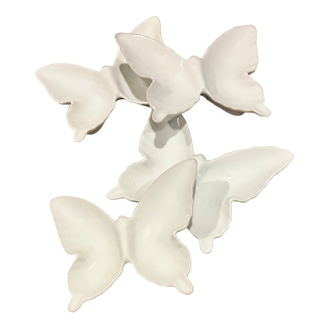 Porcelain Butterfly Catchall Vide-Poche Jewelry Dish-Set of 4 For Sale