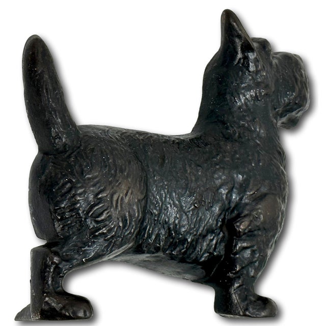 Hard 2 Find Vintage 1930s "Wedge" Type Cast Iron Standing Scottish Terrier - Scottie Dog Doorstop by Spencer Guillford For Sale In Boston - Image 6 of 12