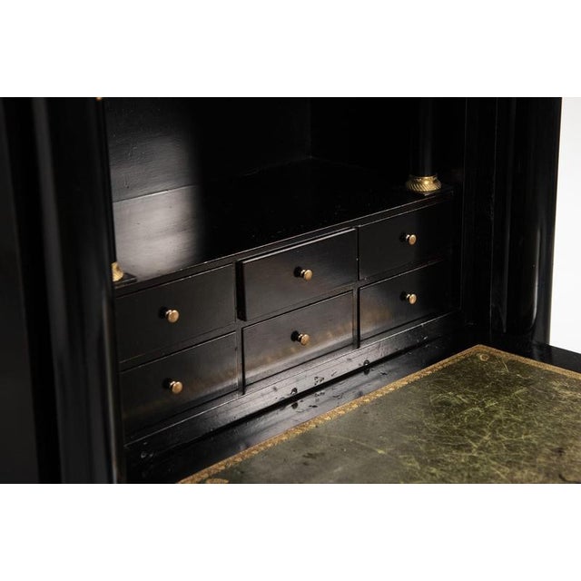 Wood Napoleon III Black Secretaire, Late 19th Century For Sale - Image 7 of 18