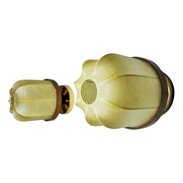 Cocoon Wall Lights in Resin and Pine, 1970, Set of 2 For Sale