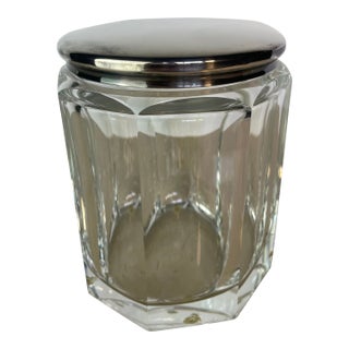 Vintage Plata Lappas Faceted Crystal Jar With Silverplate Lid, Argentina For Sale
