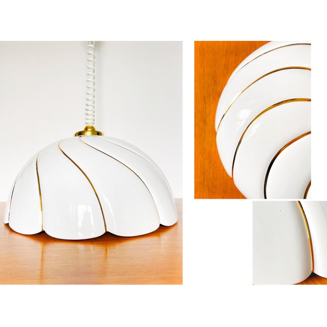 Vintage Ceramic Pendant Lamp attributed to Tommaso Barbi, Italy, 1970s For Sale - Image 10 of 11