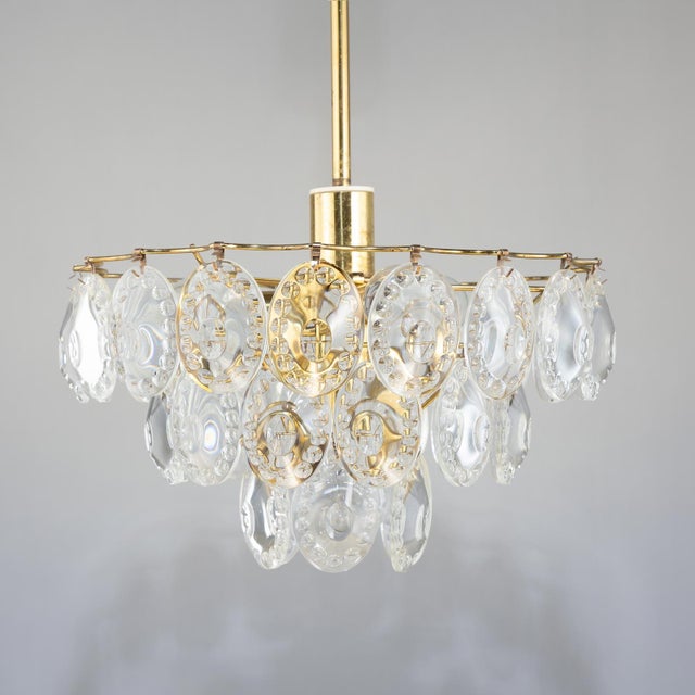 An exceptional and rare pendant lamp / chandelier by kinkeldey, germany, 1960s. The models in this series were produced in...