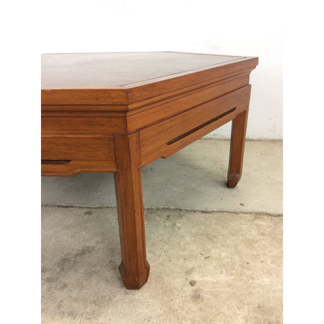 1970s Mid Century Modern Solid Teak Tea Table With Four Stools For Sale - Image 5 of 12