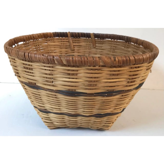 Chinese Vintage Woven Chinese Basket For Sale - Image 3 of 6