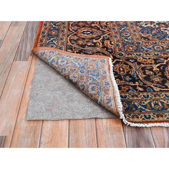 1960 9'8"x12'8" Red Hand Knotted Soft Wool Natural Dyes Vintage Persian Kashan Rug For Sale In New York - Image 6 of 11