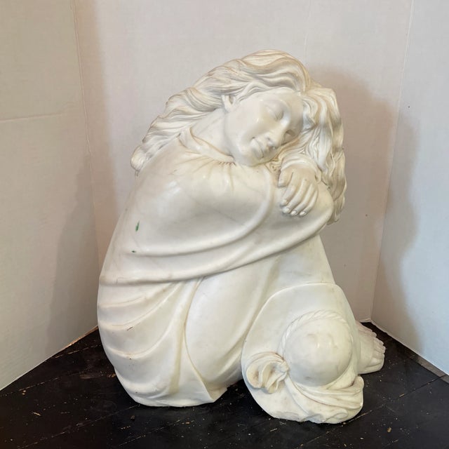 1940s Italian White Marble Sculpture For Sale - Image 11 of 11