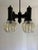 Metal Mid-Century Modern Four-Light Chandelier with Glass Shades from Svetila Kozole, Yugoslavia, 1975 For Sale - Image 7 of 18