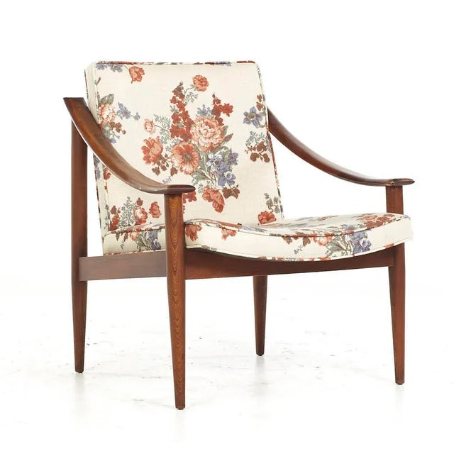 Lawrence Peabody Mid Century Walnut Lounge Chairs - Pair For Sale - Image 10 of 12