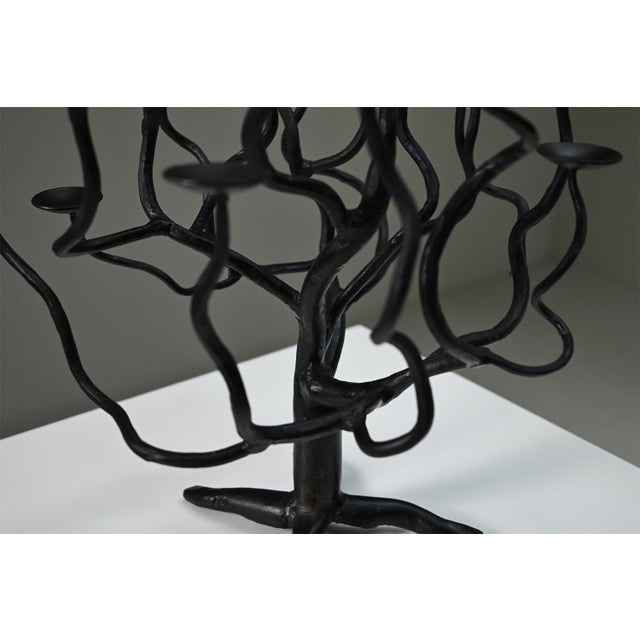 1970s Brutalist Black Tree of Life Candleholder, 1970s For Sale - Image 5 of 9