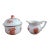 Herend Eton Rust 1950s Creamer and Sugar Bowl W/ Rose Finial - Discontinued- For Sale