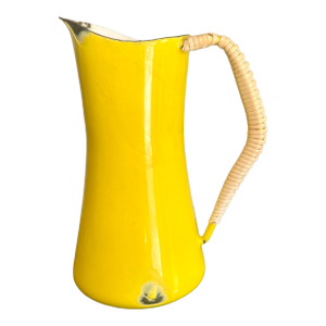 Vintage Kobenstyle Dansk Enamel Small Yellow Pitcher