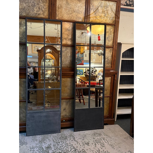 Bid K Home Paned Glass Floor Mirror For Sale - Image 4 of 12