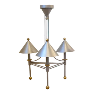 1980s Memphis Robert Sonneman for George Kovacs Conic 20” Chandelier